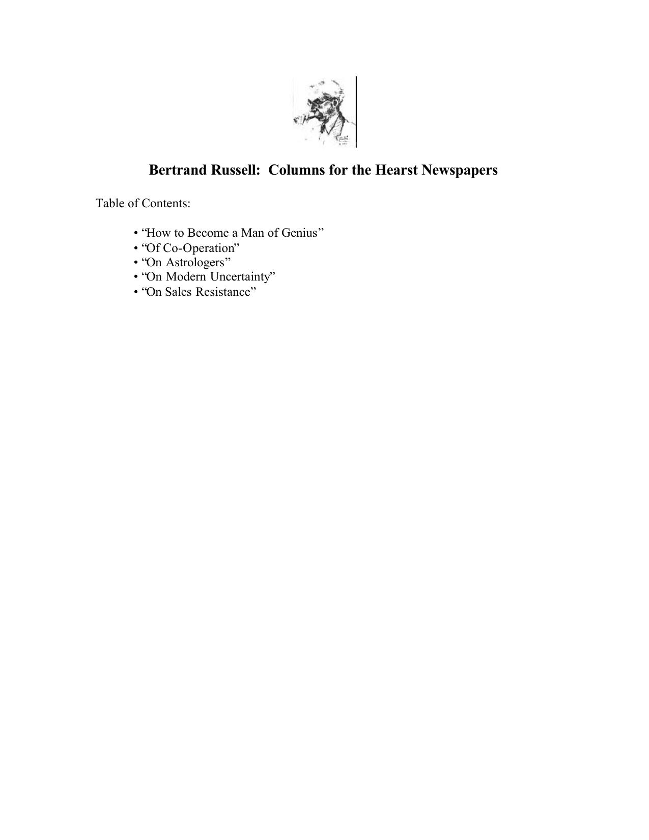 Columns for the Hearst Newspapers